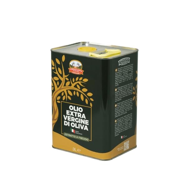 LORENZO COSTA FU EUGENIO Olio Extravergine di oliva 100% italiano | Latta 3L | Olio di oliva extravergine italiano filtrato | Estratto a freddo