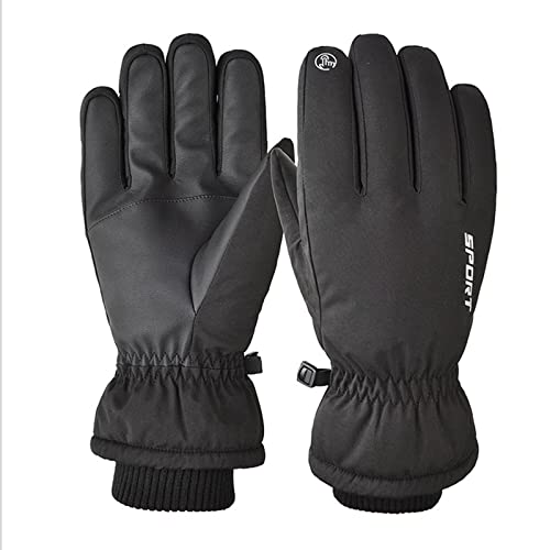Adult s Winter Gloves And Watertight Riding Warm Fleece Outdoor WindproofGloves Non-slip Gloves Gloves (Black, One Size)