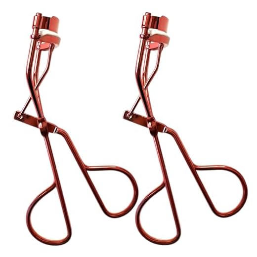 2 Vintage Style Metallic Red Eyelash Curler Easy to Use High Drama Lashes Rubber Coated Non-Slip Handle Easy Gentle Way to Curl Lashes High Impact Eye-Opening Effects