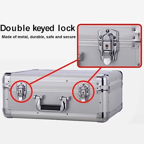 Aluminum Alloy Toolbox Lockable Metal Storage Case Laptop File Briefcase Instrument Shockproof Suitcase4