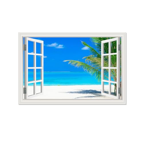 Cadre photo sur toile 80x120cm pour habiller un grand mur vide tableau plage palmiers