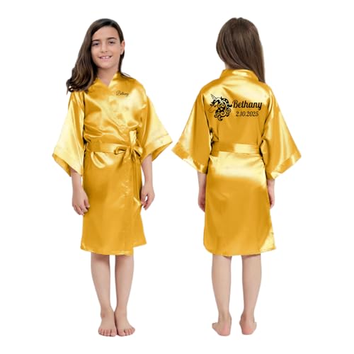 Unicorn Birthday Robes, Personalized Girls Robes with Unicorn Design, Birthday Party Robes, Sleepover Robes, Girls Bathrobes2