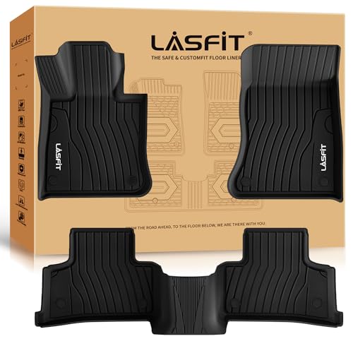 LASFIT Floor Mats for Mercedes Benz GLC 2023-2026 (Coupe Only for 2024-2026), GLC300 / GLC350e / GLC43 AMG/GLC 63 AMG S E, All Weather TPE Floor Liners Custom Fit GLC Car Mats 1st & 2nd Row Set