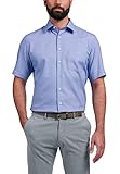 eterna Kurzarm Hemd Modern Fit Dobbydesign strukturiert blau,41-H,Halbarm