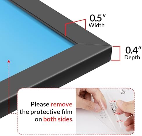 LaVie Home 11x14 Picture Frame for Wall Display, 11 x 14 Black Picture Frame with HD Plexiglas, 11 by 14 Poster Frame 1 Pack, Display Frame for Vertical or Horizontal, Classic Collection