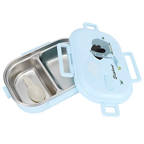 JTLB Leak Proof Stainless Steel Insulated Box, Ideal for, for Keeping Food Hot or Cold, Japanese Lunch Container (Solid blue-elephant)