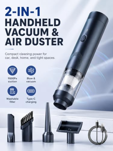 Uadme Mini Aspirateur a Main Voiture Puissant sans Fil 5000Pa 90W, Noir – vue 2