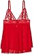 Cottelli CURVES Damen Cottelli Collection with Half Open Cups Babydoll, Rot, 2XL