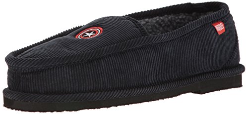Marvel Men's Captain America Shield Slipper Moccasin, Navy, 9 M US