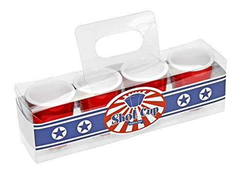 Fairly Odd Novelties Red Redneck Party Shot Glasses, 2Oz Hard Plastic Melamine Cups, 4-Pack #TOP16