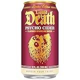 Liquid Death Soda-Flavored Sparkling Water - Psycho Cider (Apple Cinnamon), Less Sugar*, Huge Flavor, No Caffeine, No Artificial Sweeteners, 12 Fl Oz (Pack of 12)