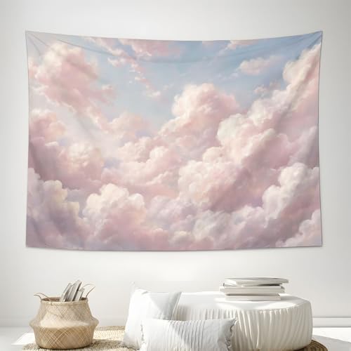 Tapisserie murale nuages tissu 180x230cm pour cacher un mur et decorer une chambre