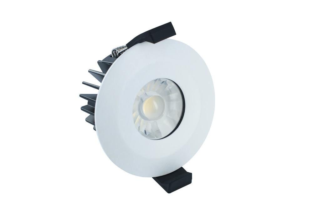 Integral Fire Rated Downlight 6W (40W) 3000K 430lm IP65 70mm-75mm cut-out Non-Dimmable