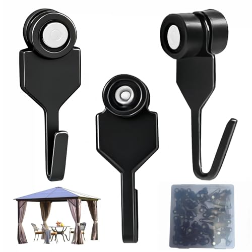 HGroCA Gazebo Curtain Hooks Heavy Duty Galvanized Steel 40Pcs
