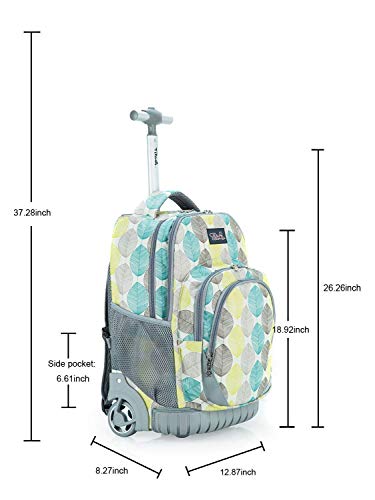 Tilami Kids Rolling Backpack 18 Inch Boys And Girls Laptop Backpack, Leaves #TOP4