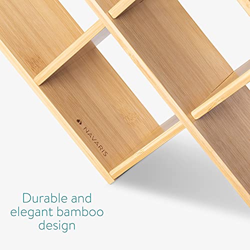 Navaris Cantinetta Portabottiglie Vino - Mini Vineria Porta Bottiglie Vino x8 Bottiglia 43,5x10x29,5cm - Scaffale Portavini in Legno Naturale Marrone - immagine 6