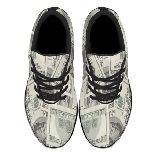 Sonzj-II Money Pattern Fashion Ultra Lightweight Running Sneakers Men Women 100 Dollar Bill Print Walking Tennis Shoes2