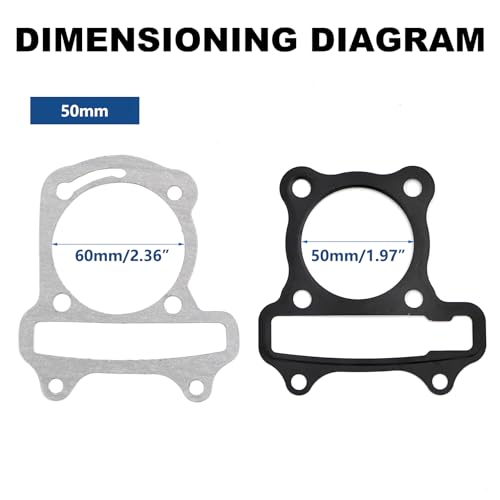 Image of Mokuo 50MM GY6 Cylinder Gasket Kit for Chinese GY6 100CC 4-Stroken 139QMA 139QMB Engine