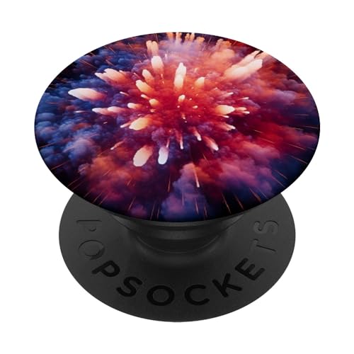 Fireworks Display Firecrackers Pyrotechnic PopSockets Swappable PopGrip, Black