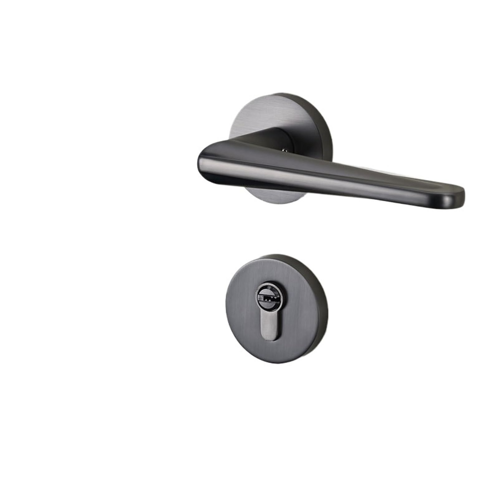 NYRXRYTCA Gray Door Lock Indoor Bedroom Household Magnetic Silent Split Lock Door Handle Solid Wood Door Lock(C matte gray silent 35-50mm)