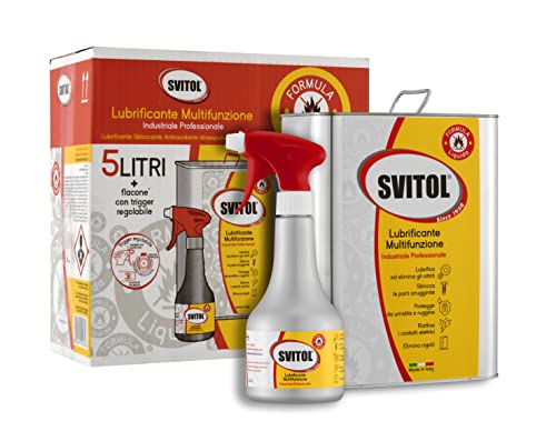 SVITOL Formula Liquida Latta 5 L con Trigger incluso, Lubrificante Multifunzione, Lubrifica e Protegge, Elimina Cigolii, Lubrificante Professionale, Alte Prestazioni