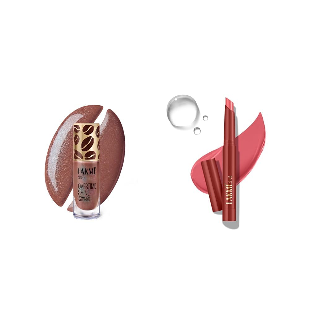 Lakme 9 to 5 Overtime Shine Nail Polish - Coffee Edit-13 Brew-tifulDay 6ml Lakme 9 to 5 Forever Matte Lip Crayon, Chic Nude 1.1g-image-44