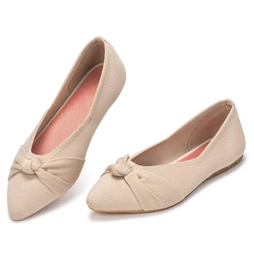 Frank Mully Womens Flat Shoes Classic Pointed Toe Flats Knitted D...