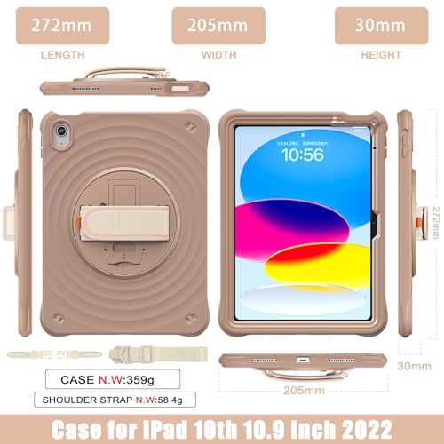 iPad 11 10ème génération 2025 coque antichoc robuste marron étui - 7