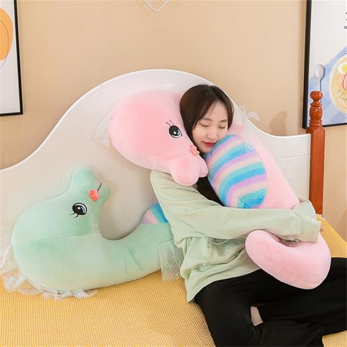 Champracer Seepferdchen Kuscheltier, Süßes Weiches Kissen, Plüschpuppe, Stofftier - Geschenk für Kinder, Mädchen, Jungen (50 cm, Rosa)