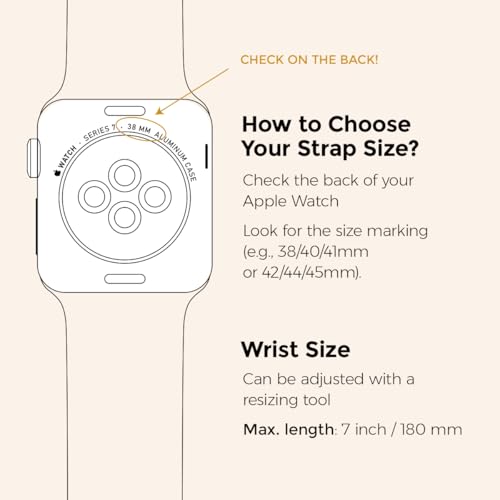 Image of My Pretty Strap - Compatible Apple Watch Band Strap, Stainless Steel Fashion iWatch Replacement Strap- Easy Resizing, No Tool Needed, Fits Most Wrists- Series 1-11, SE and Ultra