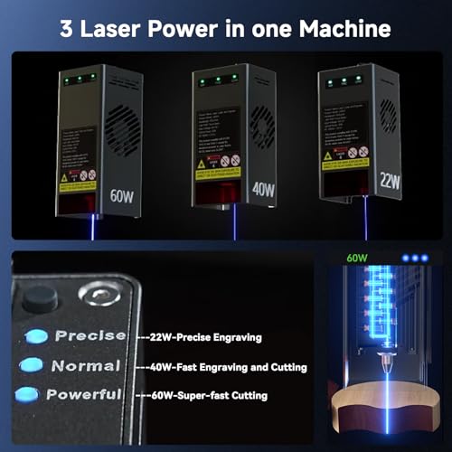 Image of Creality Falcon2 Pro 60W Laser Engraver, Enclosed Laser Cutter with Air Assist, 3-in-1 Laser Module, HD Camera Positioning, Auto Fan, Class 1 Safety Laser Engravering Machine for Wood and Metal