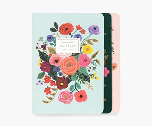 RIFLE PAPER CO. Garden Party Stitched Notebook Set, Set Of 3 Colo...