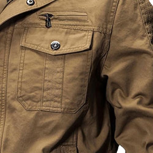 JEShifangjiusu Men's Washed Cotton Military Jacket Lightweight Casual Field Coat Windbreaker Utility Bomber Jackets Outwear2