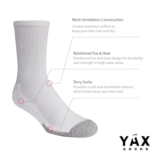 Image of Women's Athletic Socks, Pack of 6, Made with Combed Cotton - Size 9-11