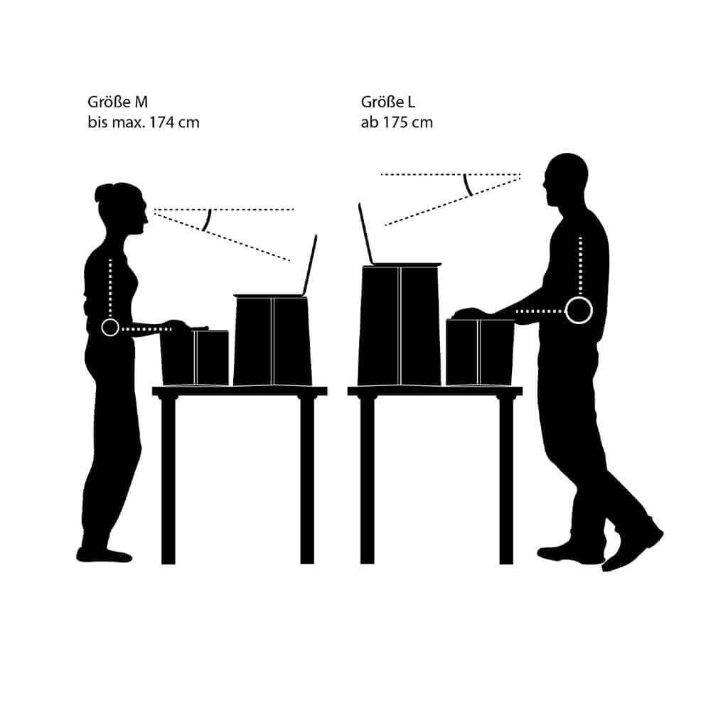 ROOM IN A BOX Schreibtisch-Aufsatz Monkey Desk Medium/Natur: Faltbarer Schreibtisch-Aufsatz für ergonomisches Arbeiten im Stehen, praktischer Ständer für Laptop und Monitor