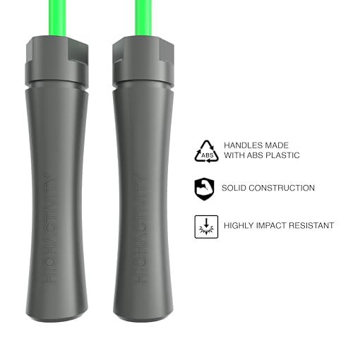 Image of Professional Heavy Skipping Rope for Man Women & Children Adjustable Weighted Skipping Rope for Exercise, Tangle Free, 10 Feet, Neon Green
