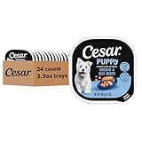 CESAR Puppy Soft Wet Dog Food Classic Loaf in sauce Chicken & Beef Recipe, (24) 3.5 oz. Easy Peel Trays