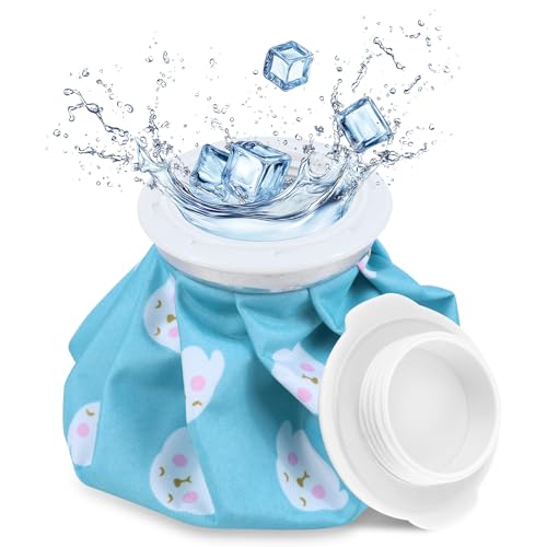 Ice Bags for Injuries Reusable First Aid Ice Packs Hot Water Bag with Cover No-Leak First Aid Hot & Cold Therapy Packs Relief and Reduce Sports Injuries F4-BRSD (Blue)