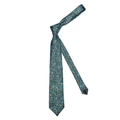 Axlon Tie for Men – Micro Silk Neck Ties Set with Cufflinks Flower Pin, Pocket Square & Black Gift Box, Combo Necktie Sets for Office Wear, Formal Suits & Weddings (0, GOLDEN005)