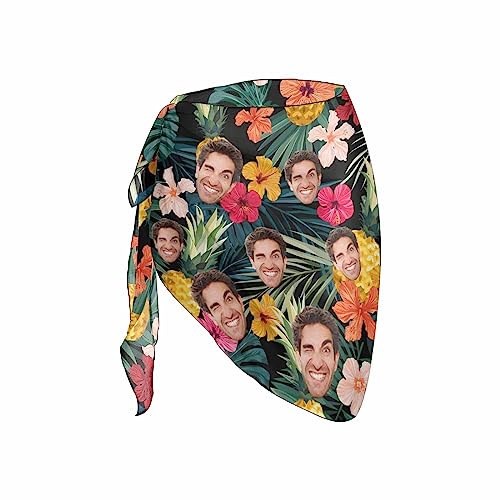 Custom Faces Short Sarongs Personalized Chiffon Beach Wrap for Women American Flag Printed Cover Ups Bikini Wraps4