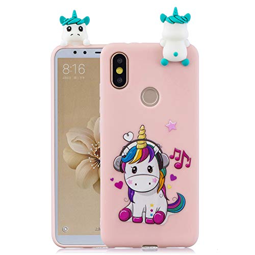 ChoosEU Compatible con Funda Xiaomi Mi A2 Lite Silicona 3D Dibujos Unicornio Carcasas TPU Case Antigolpes Bumper Cover Protección Caso Flexible Gel - Unicornio