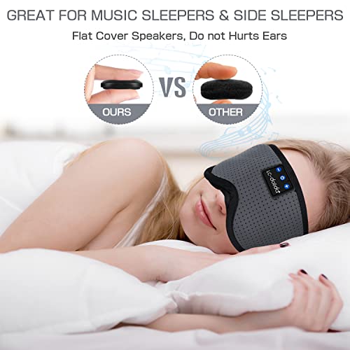 Image of LC-dolida Sleep Headphones, Sleep Mask Bluetooth Wireless Music Eye Mask, Sleeping Headphones for Side Sleepers Sleep Mask with Bluetooth Headphones Ultra-Thin Stereo Speakers Perfect for Sleeping