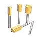 Bestgle Set of 5 Piece Straight Dado Router Bit Set ,Double Flute Straight Bit Carbide Wood Milling Cutter Woodworking Tools, Cutting Diameter 1/4