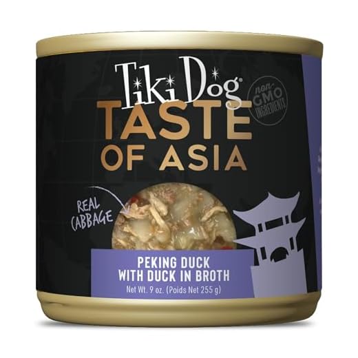 Tiki Dog Taste of The World Wet Dog Food, Asia, Peking Duck with Duck in Broth, 9 oz. Can (8 Count)