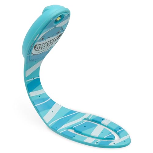 Image of Gifts for Readers & Writers Book Light, Clip On Reading Light for Bed, 2in1 Flexilight & Bookmark, Small & Lightweight with a Soft Glow, 2 Batteries Included, Shark