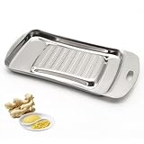 HEEPDD Stainless Steel Ginger Grater, Lemon Zester Cheese Grater Nutmeg Grinder Wasabi Garlic Grinding Tools for Vegetable Ginger Wasabi Sushi Sashimi (Silver_2)
