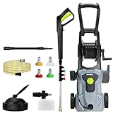 Hidrolimpiadora de Alta Presión 2000W, Presión 180 Bares Bomba de Aluminio, con Altura de 86cm, caudal: 420 l/h Limpiadora Pistola de Gran presión para Coche/Suelo/Jardín Limpieza y Automóviles