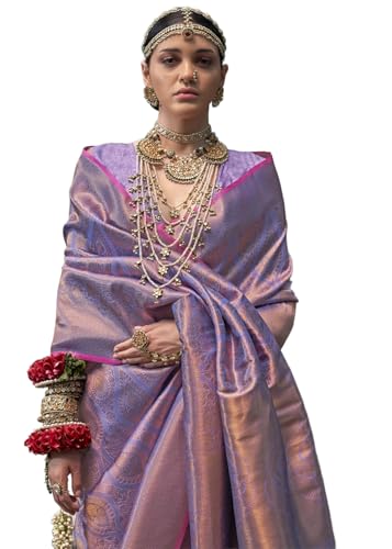 Image of SWORNOF Women's kanjivaram banarasi silk saree for Patola festival Wedding silk with rich pallu Design sarees for women with blouse piece