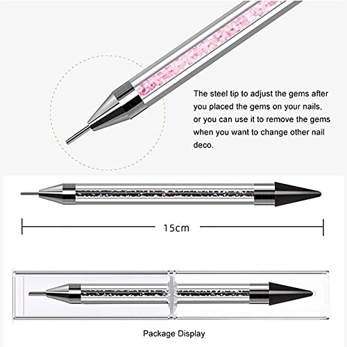 Red Square Rhinestone Picker Tool, Dual-Ended Diamond Painting Wax Pencil Gems Crystals Picker Pen Nail Art DIY Decoration Tool - Image 3