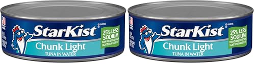 Image of StarKist 25% Less Sodium Chunk Light Tuna In Water, 5 Oz Can, 5 Oz (Pack of 2)